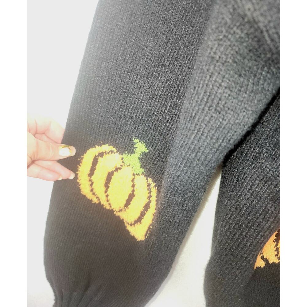 Unique Vintage Sweater Magnolia Place Black One size comfy cozy festive Pumpkin - Picture 5 of 12